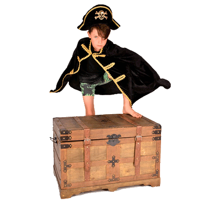 Den Goda Fen udklædning, Pirathat og kappe - Str. 3-8 år