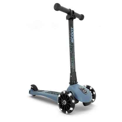 Scoot and Ride Highway Kick 3, løbehjul - LED Steel