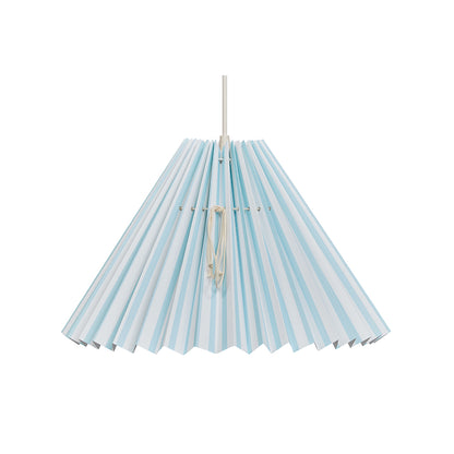 Pink Rose Loftslampe m foldet skærm i papir - 32 cm - Hvid m. lyseblå striber