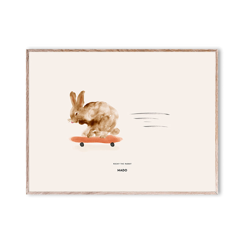 Eksisterer petulance Afslut Mado plakat, Rocky the Rabbit - 40 x 30 cm - Lirum Larum Leg