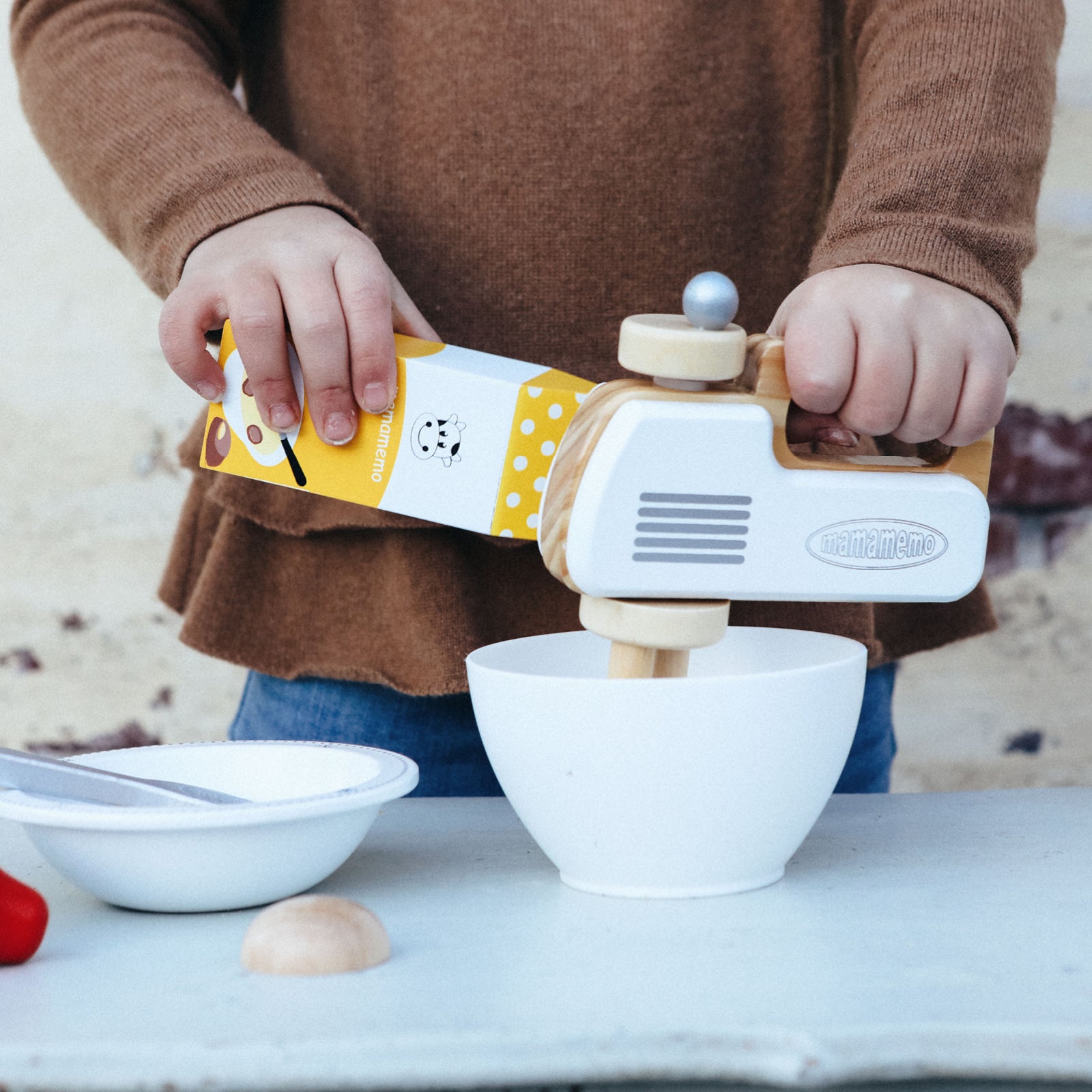 MaMaMeMo legemad i træ, Håndmixer - hvid