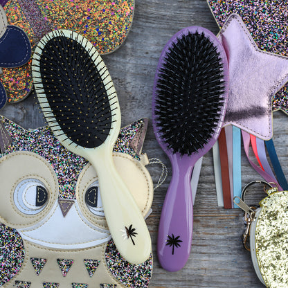 Fan Palm hårbørste, medium, Sunshine wet brush - Yellow glitter