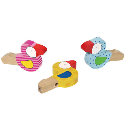 Mini trompetfløjte i træ - fugl. 3 varianter