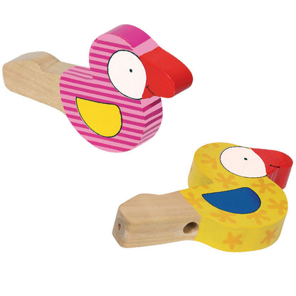 Mini trompetfløjte i træ - fugl