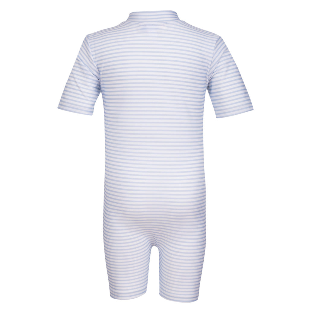 Petit Crabe UV dragt m. lynlås, Natsu, Baby blue/white - 0-8 år