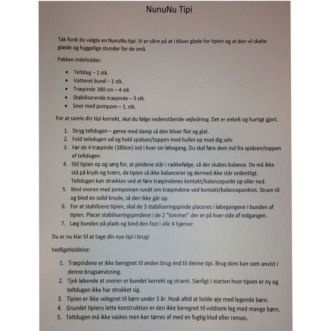 NunuNu tipi, lysegrå m. grå stjerner