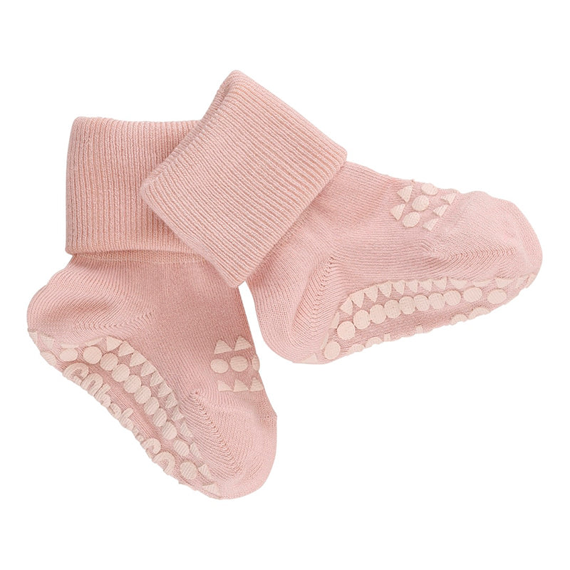 GoBabyGo skridsikre strømper m. gummidutter, Bamboo - soft pink