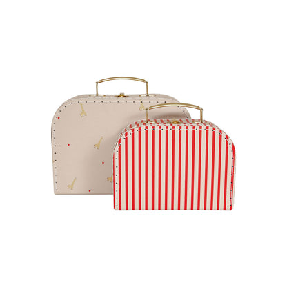 OYOY kuffertsæt, 2 stk - Giraf &amp; Strib