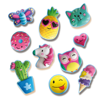 SES Creative Kreativ æske, støb og mal - Glade figurer - viser færdige produkter