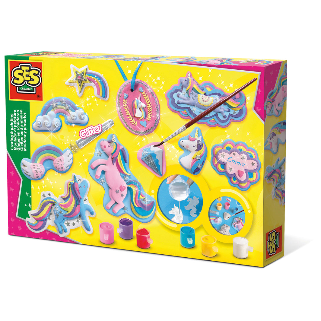 SES Creative Kreativ æske, støb og mal - Enhjørninge