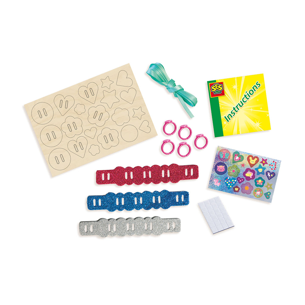 SES Creative Glitterarmbånd og ringe