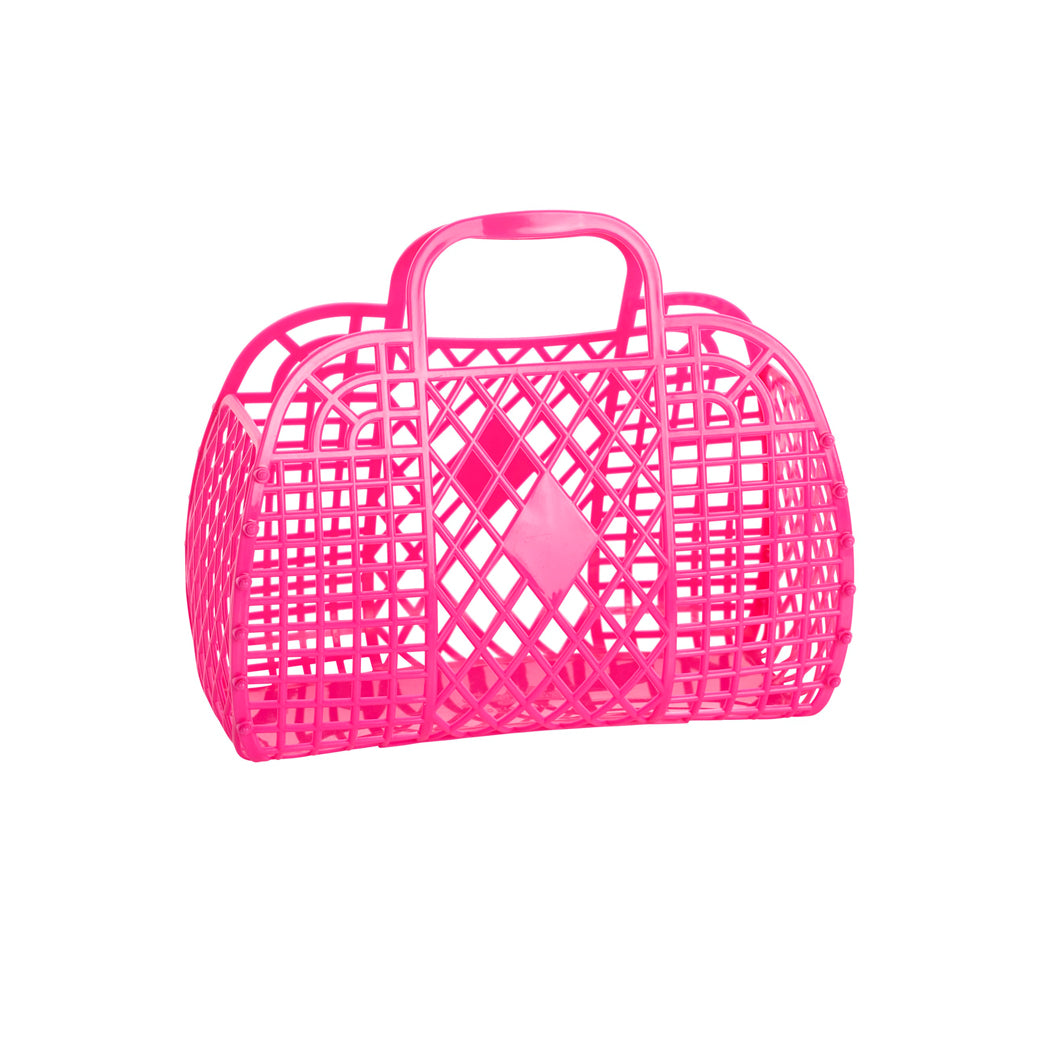 Sun Jellies Retro basket, small - Hot Pink