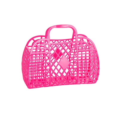 Sun Jellies Retro basket, small - Hot Pink