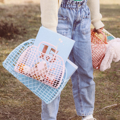 Sun Jellies Retro basket, small - Neon orange