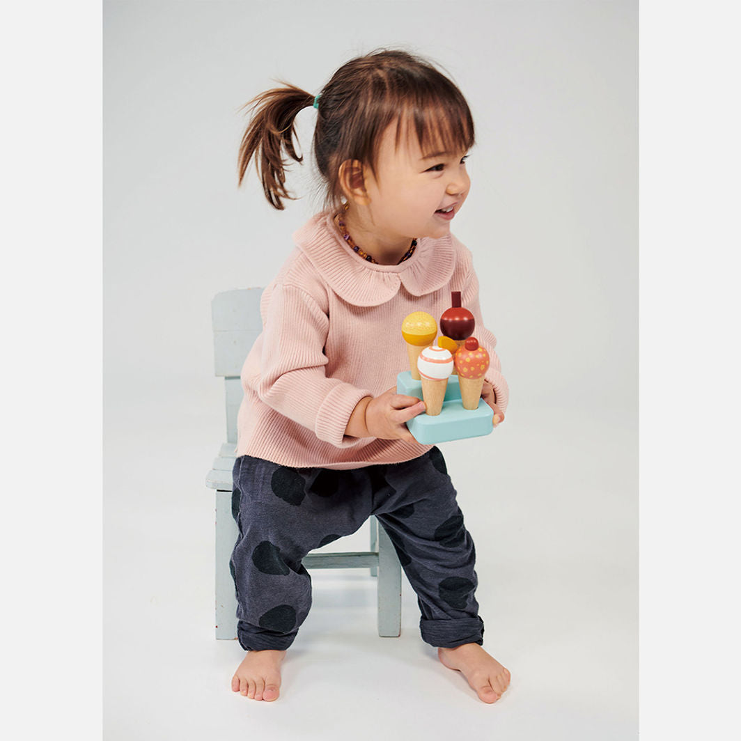 Mentari, Legemad i træ, 4 isvafler - Sunny Gelato