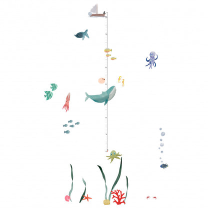 Mimi Lou wallsticker, højdemåler - Ocean