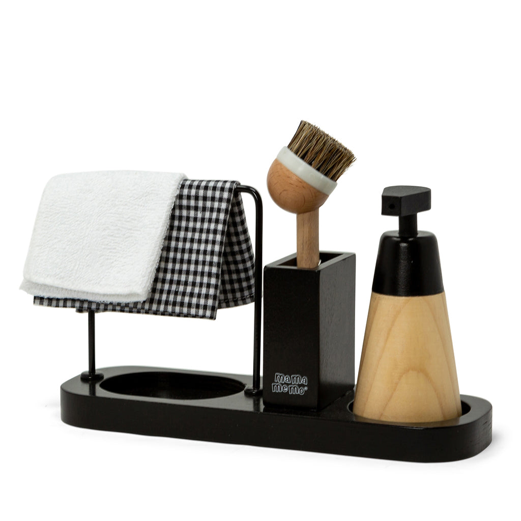 MaMaMeMo Opvaskesæt m. 5 dele i træ