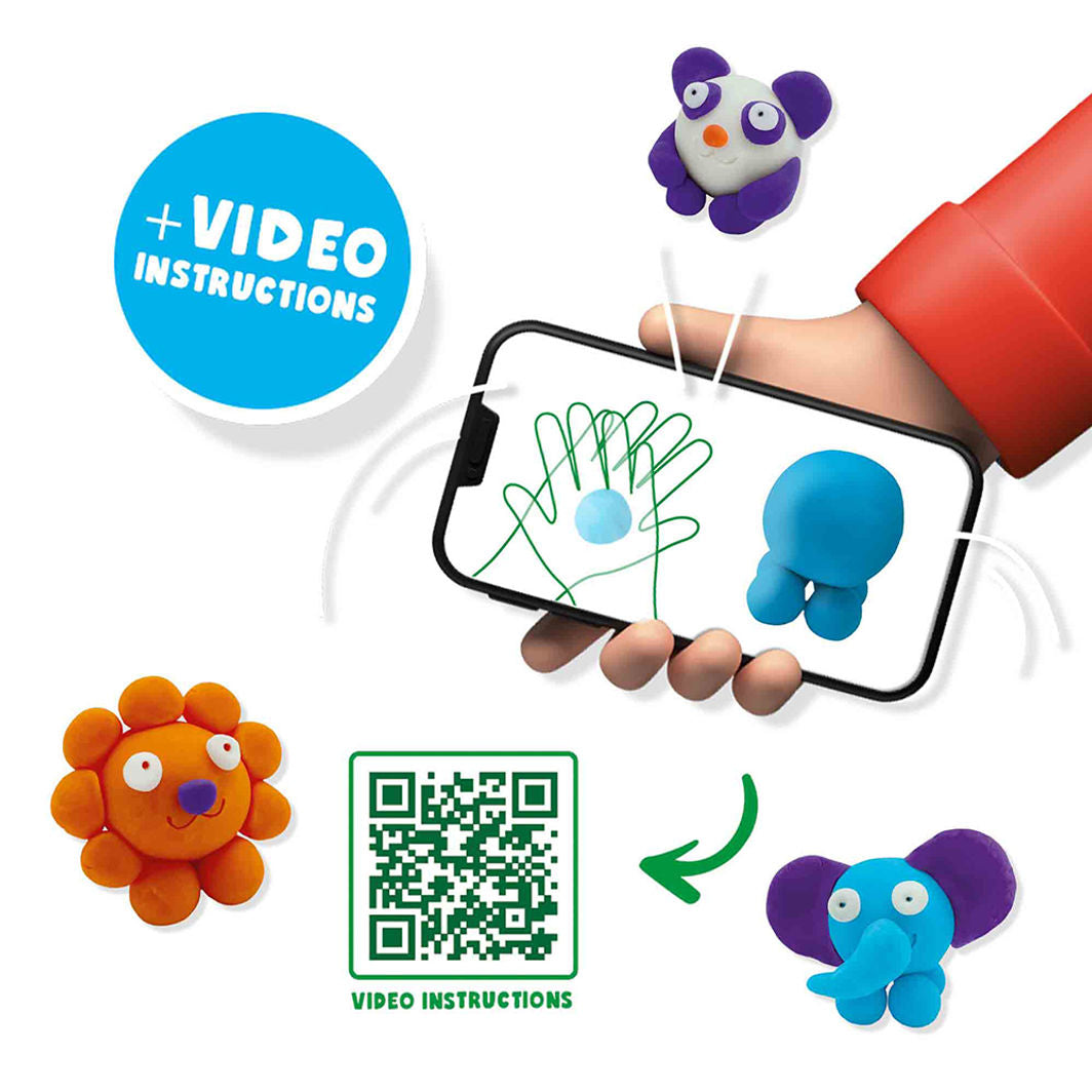 SES Creative Modellervoks, FunDo vilde dyr 3x90gr-1x40gr