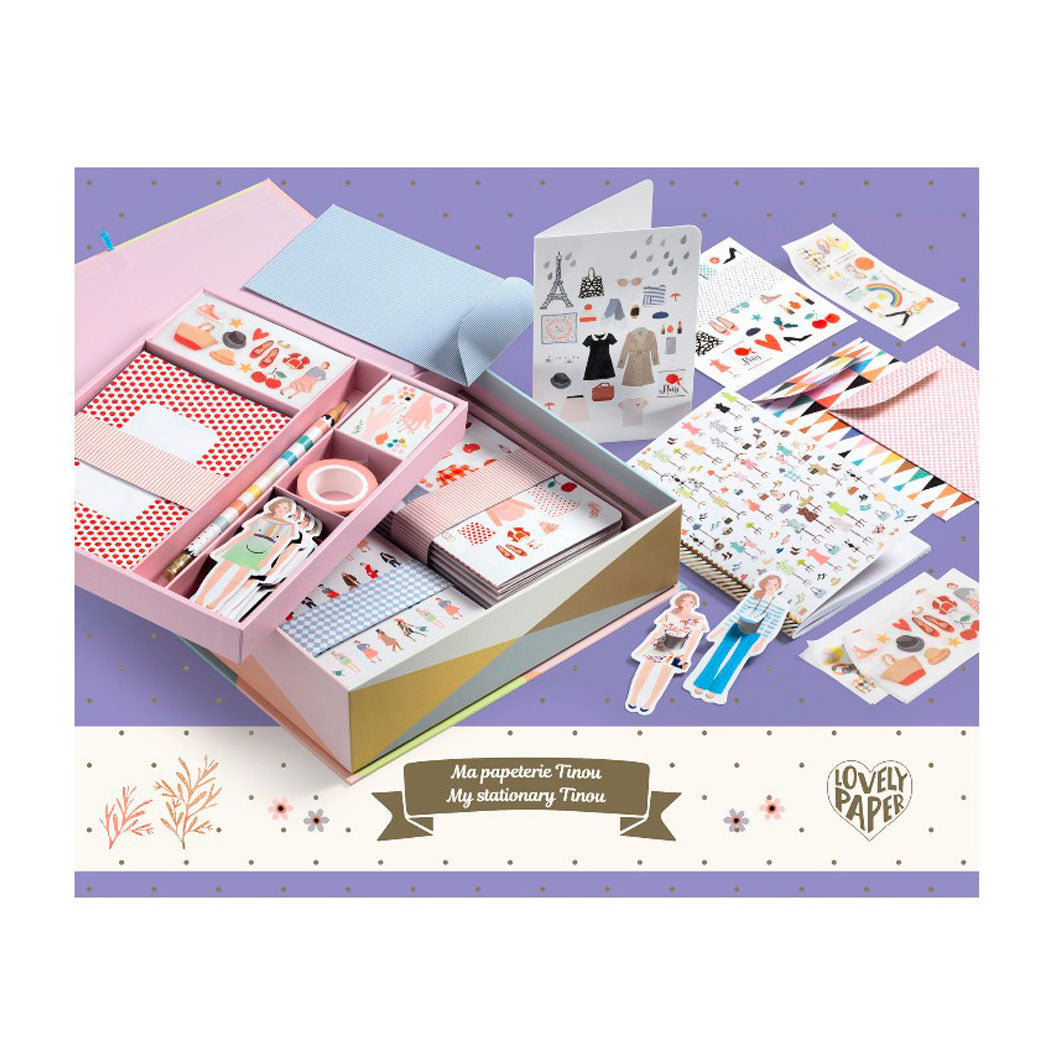 Djeco Lovely Paper, Tinou æske - tilbehør til skrivebordet 