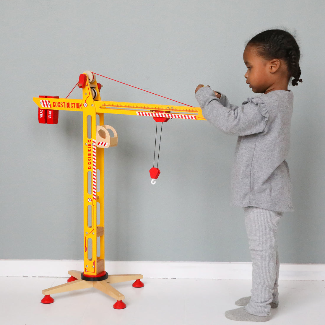 Vilac kran i træ, stor - Grande Grue Crane