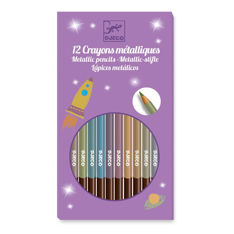 Djeco farveblyanter, 8 stk - metallic