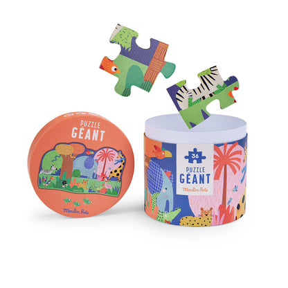 Moulin Roty, Jumbo Puslespil 36 brk - Dyrenes oase - Les Toupitis