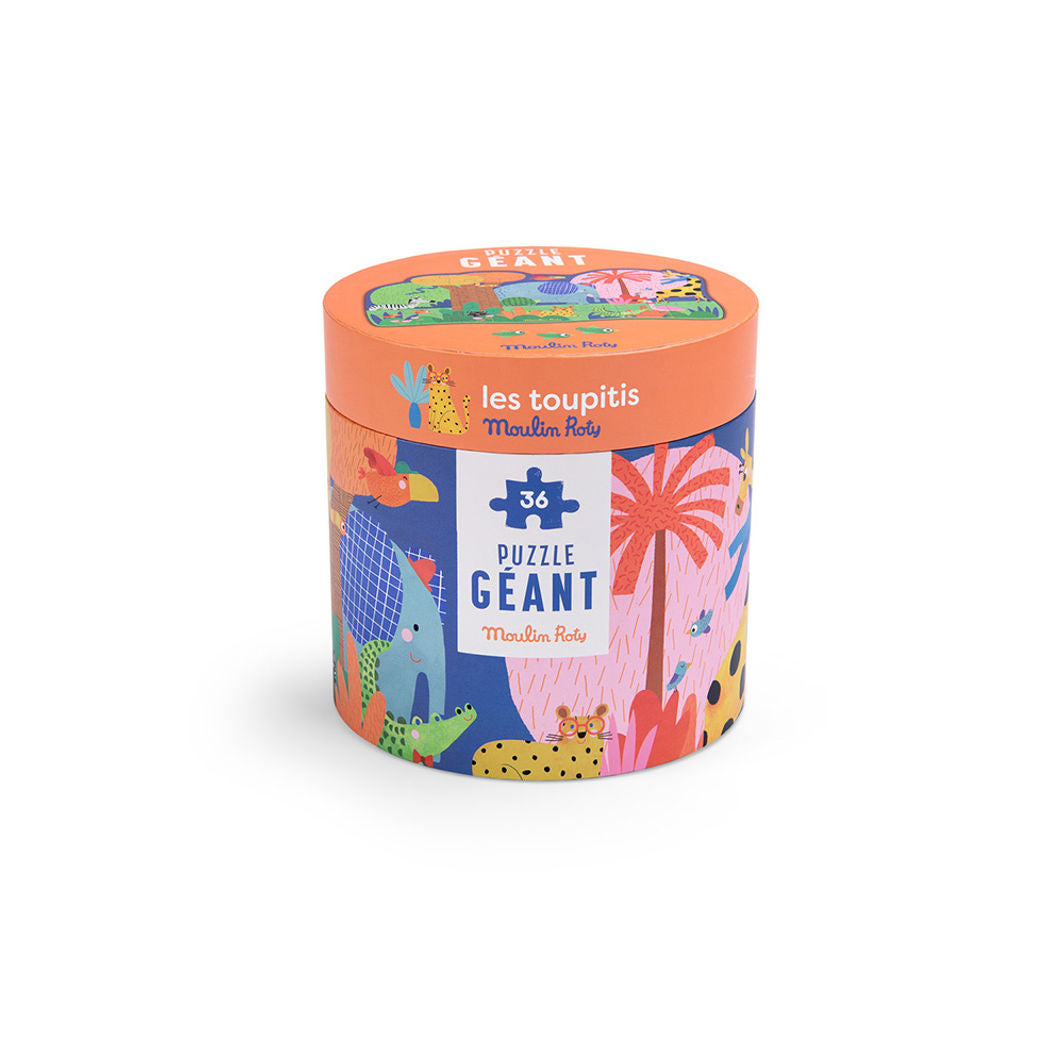 Moulin Roty, Jumbo Puslespil 36 brk - Dyrenes oase - Les Toupitis