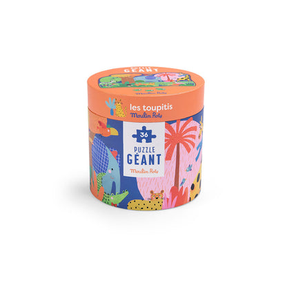 Moulin Roty, Jumbo Puslespil 36 brk - Dyrenes oase - Les Toupitis