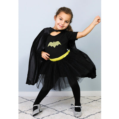 Den Goda Fen udklædning, Batgirl m kappe - str. 4-6 år