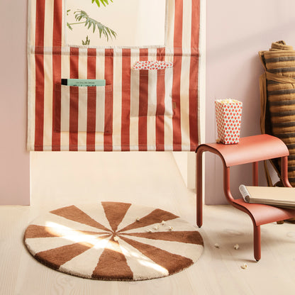 ferm Living gulvtæppe, rundt - Arch small, dark brick/off-white