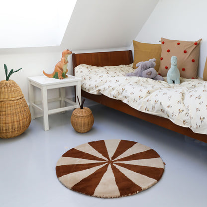 ferm Living gulvtæppe, rundt - Arch small, dark brick/off-white