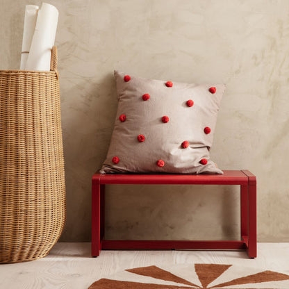 ferm Living pude, Dot Tuftet - Camel/red