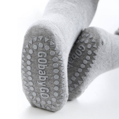 GoBabyGo kravlestrømpebuks m. gummidutter, grey melange