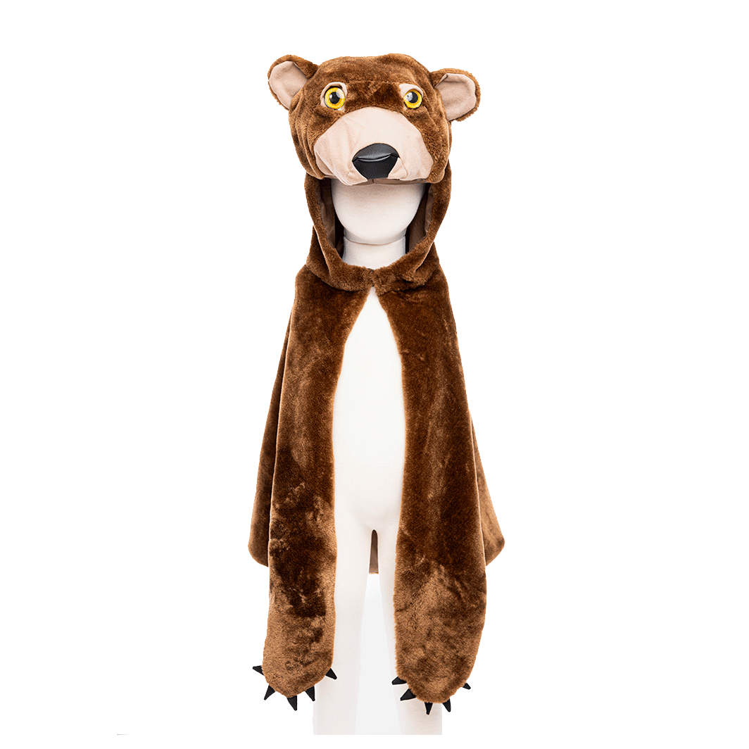 Great Pretenders dyrekostume til de mindste, Woodland bjørne kappe - str. 2-6 år