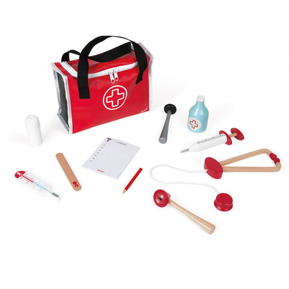 Janod lægetaske m. tilbehør i træ