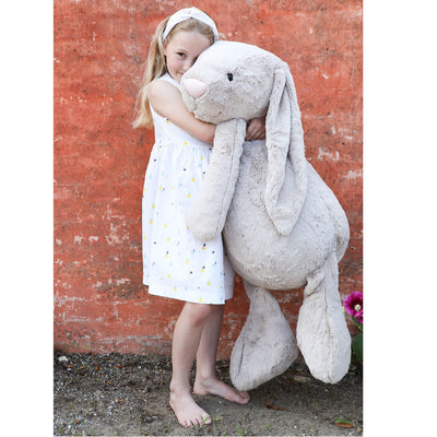 Jellycat bamse, Bashful beige kanin, Virkelig stor kanin - 108 cm