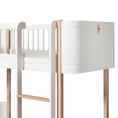 Oliver Furniture, Wood Mini+ halvhøj seng - hvid/eg