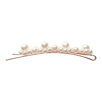 Milledeux hårspænde m. perler, 4 Flower pearl row