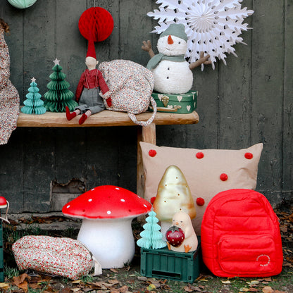 ferm Living pude, Dot Tuftet - Camel/red