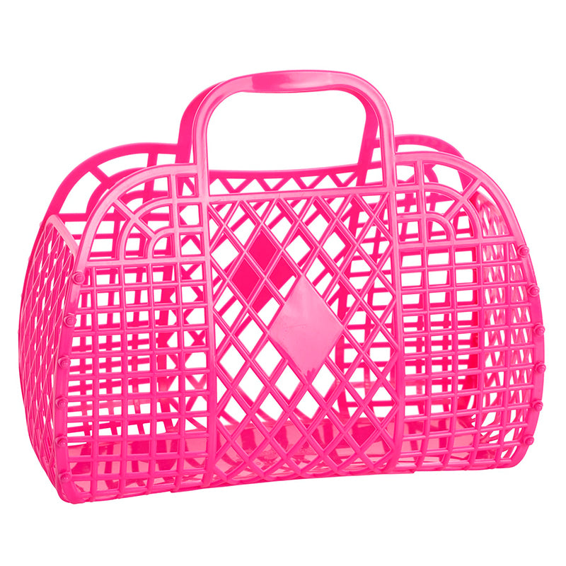 Sun Jellies Retro basket, large - Hot Pink