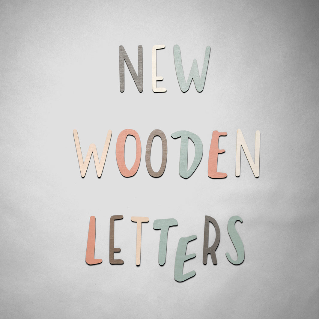 Sebra bogstaver i træ, A - Å - Eucalyptus green