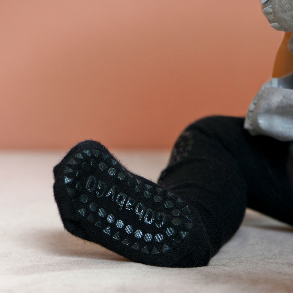 GoBabyGo kravlestrømpebuks m. gummidutter, black