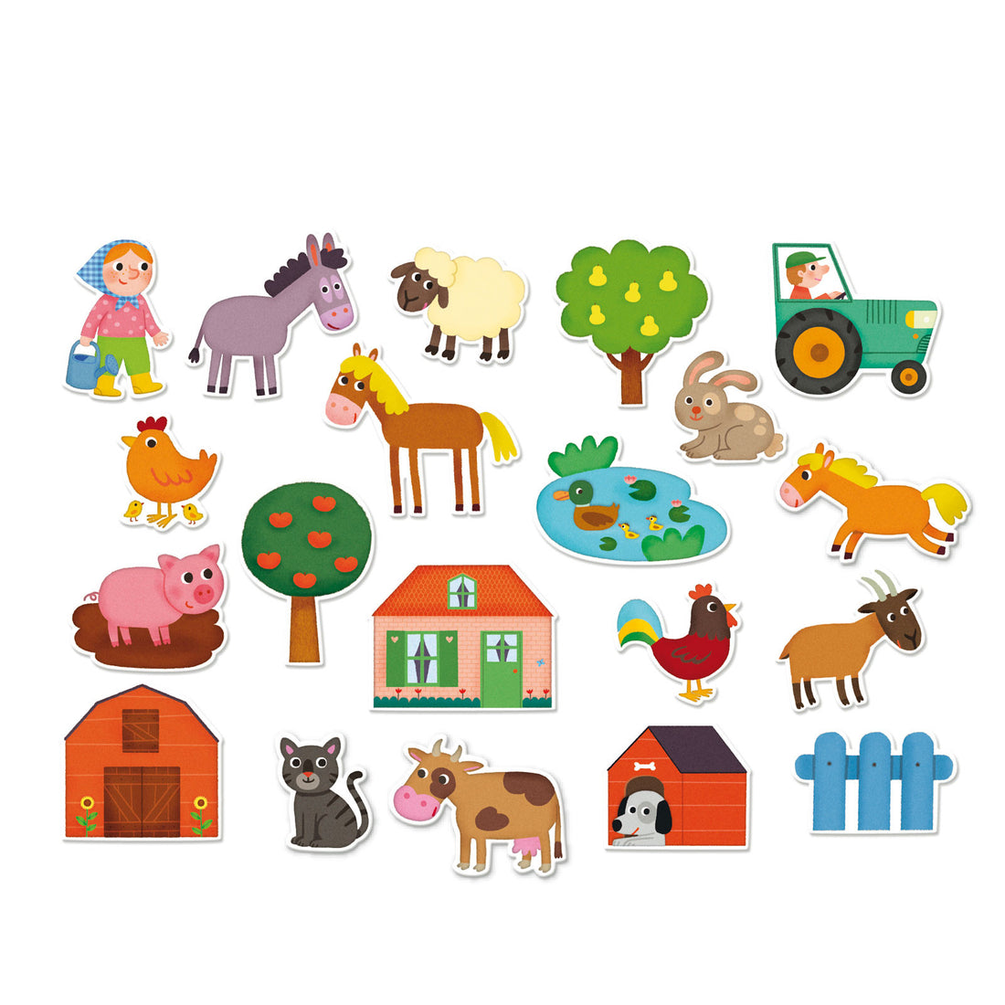 Vilac magneter i træ, bondegårdsdyr