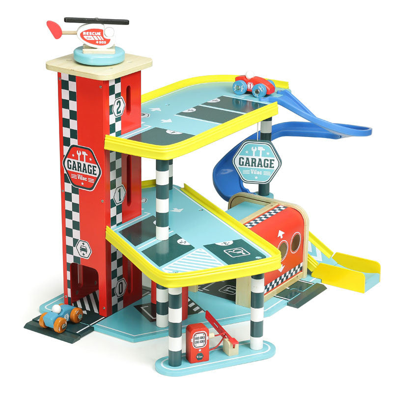 Vilac bilgarage i træ, stor - City