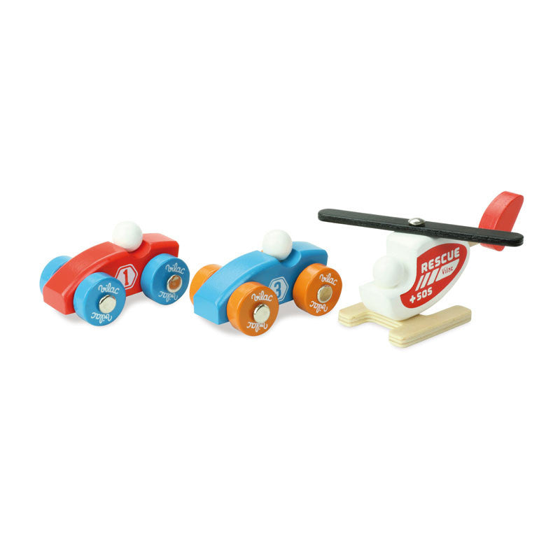 Vilac bilgarage i træ, stor - City