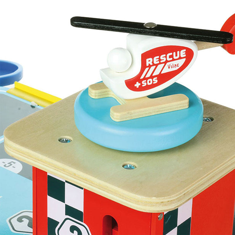 Vilac bilgarage i træ, stor - City