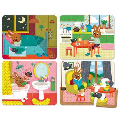 Vilac puslespil i træ, Hjemmet - 4 stk