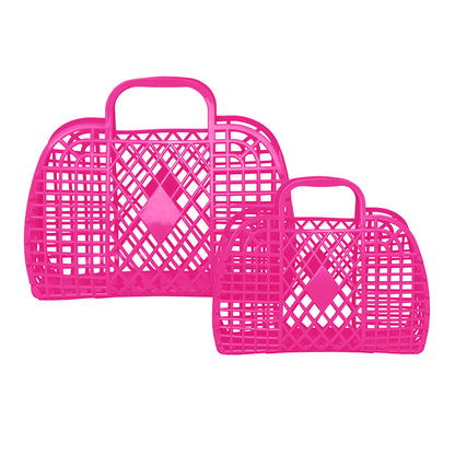 Sun Jellies Retro basket, small - Hot Pink